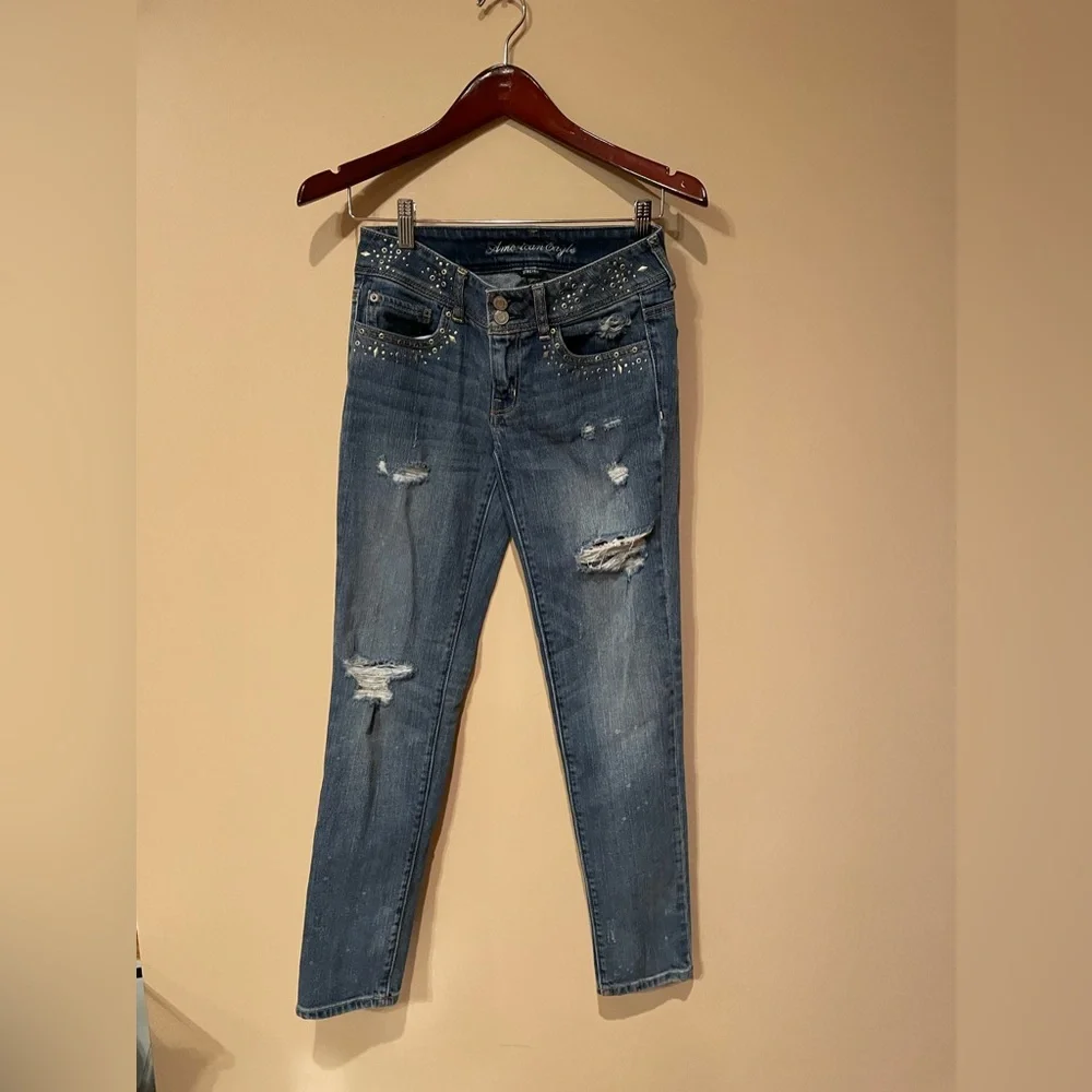 AMERICAN EAGLE - Y2K STUDDED JEANS - Size ) - Picture 1 of 11